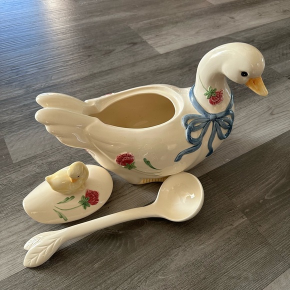 Lenox Poppies Blue Goose Tureen Porcelain Soupière New - Picture 4 of 5